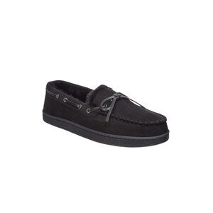 Club Room Mens Slippers Moccasin Indoor House Shoes Black Size Small, Medium